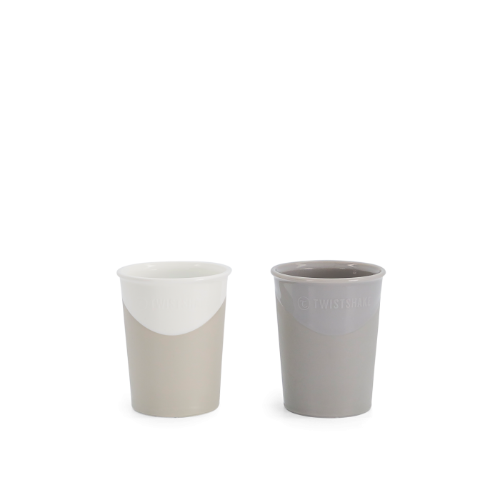 Εκπαιδευτικό Ποτήρι 170ml 6+Μηνών Pastel Grey White 2τμχ, Twistshake 